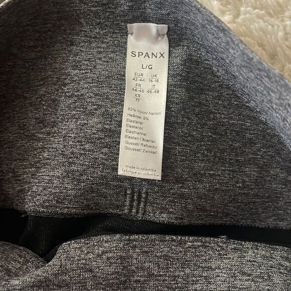 SPANX Marled Seamless Leggings Black Gray L - Picture 8 of 8